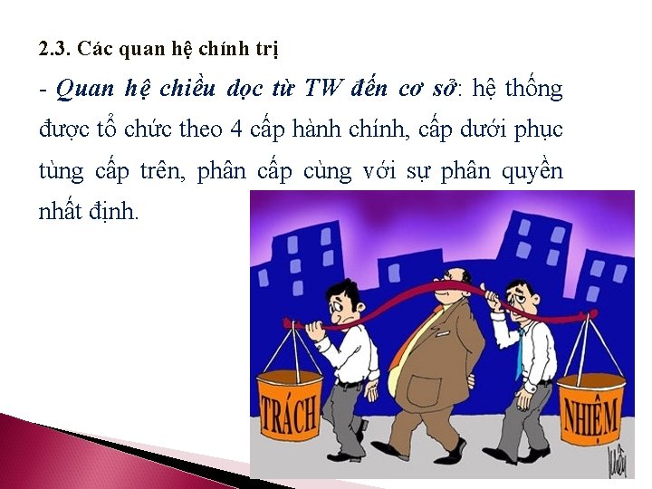 2. 3. Các quan hệ chính trị - Quan hệ chiều dọc từ TW