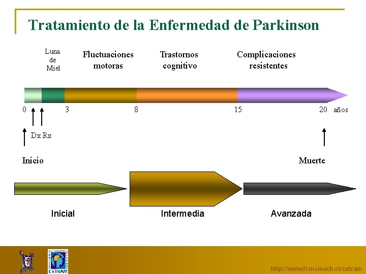 Tratamiento de la Enfermedad de Parkinson Luna de Miel 0 Trastornos cognitivo Fluctuaciones motoras