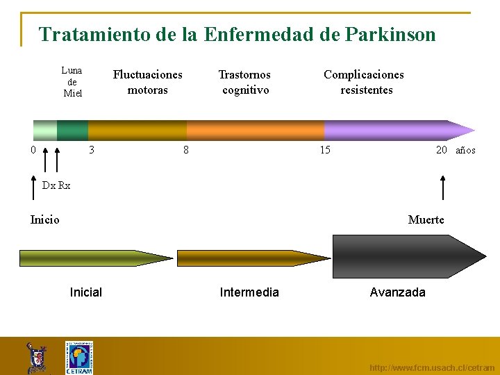 Tratamiento de la Enfermedad de Parkinson Luna de Miel 0 Trastornos cognitivo Fluctuaciones motoras