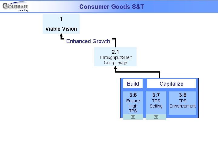 Consumer Goods S&T 1 Viable Vision Enhanced Growth 2: 1 Throughput/Shelf Comp. edge Build