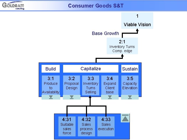 Consumer Goods S&T 1 Viable Vision Base Growth 2: 1 Inventory Turns Comp. edge