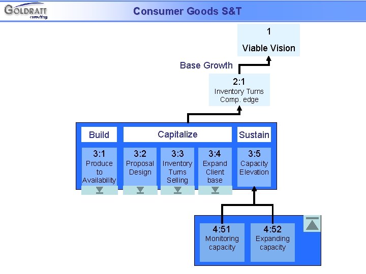 Consumer Goods S&T 1 Viable Vision Base Growth 2: 1 Inventory Turns Comp. edge