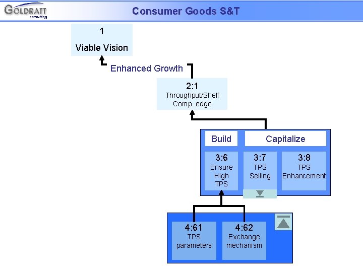 Consumer Goods S&T 1 Viable Vision Enhanced Growth 2: 1 Throughput/Shelf Comp. edge Build