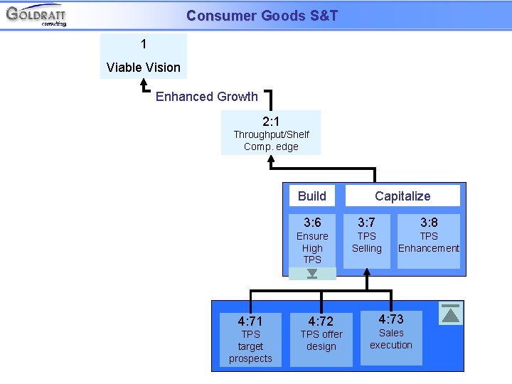 Consumer Goods S&T 1 Viable Vision Enhanced Growth 2: 1 Throughput/Shelf Comp. edge Build