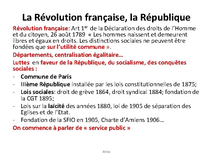 La Révolution française, la République Révolution française: Art 1 er de la Déclaration des