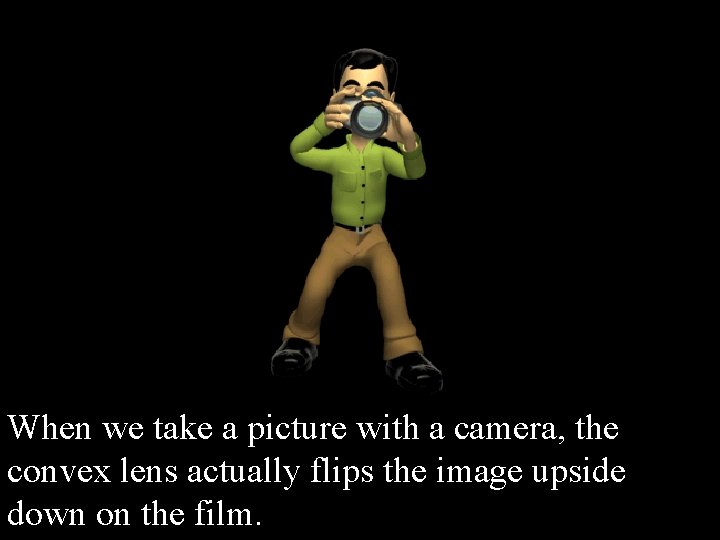 When we take a picture with a camera, the convex lens actually flips the