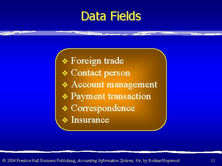 Data Fields v Foreign trade v Contact person v Account management v Payment transaction