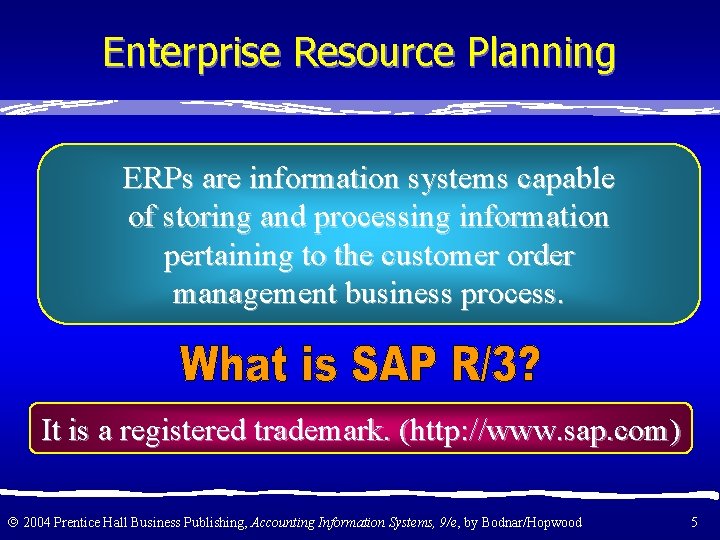 Enterprise Resource Planning ERPs are information systems capable of storing and processing information pertaining