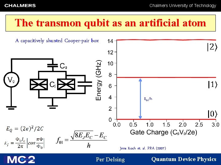 Chalmers University of Technology The transmon qubit as an artificial atom A capacitively shunted