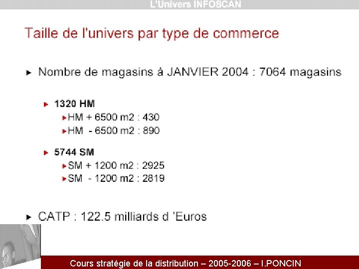Cours stratégie de la distribution – 2005 -2006 – I. PONCIN 