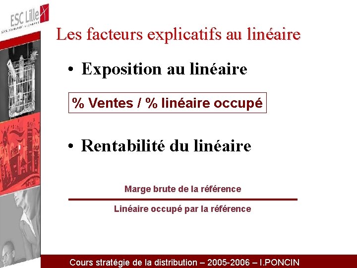 Les facteurs explicatifs au linéaire • Exposition au linéaire % Ventes / % linéaire