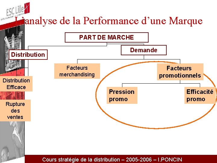 L’analyse de la Performance d’une Marque PART DE MARCHE Demande Distribution Facteurs merchandising Distribution