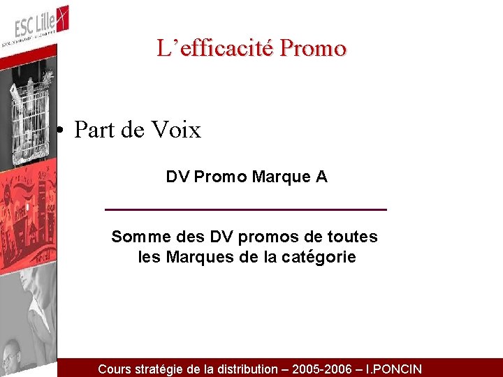 L’efficacité Promo • Part de Voix DV Promo Marque A Somme des DV promos