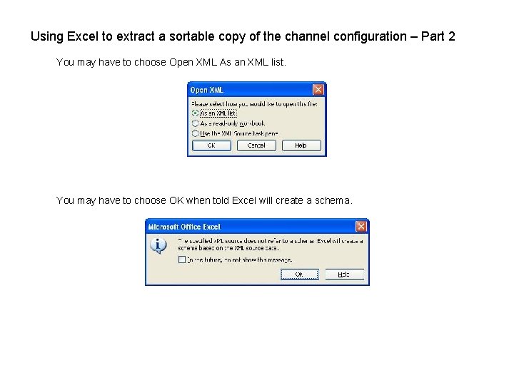 Using Excel to extract a sortable copy of the channel configuration – Part 2