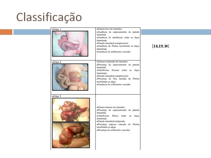 Classificação [16, 19, 34] 