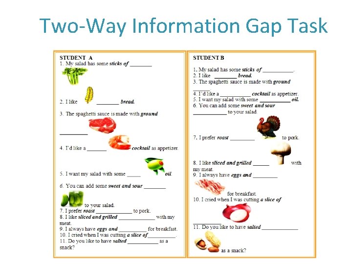 Two-Way Information Gap Task 