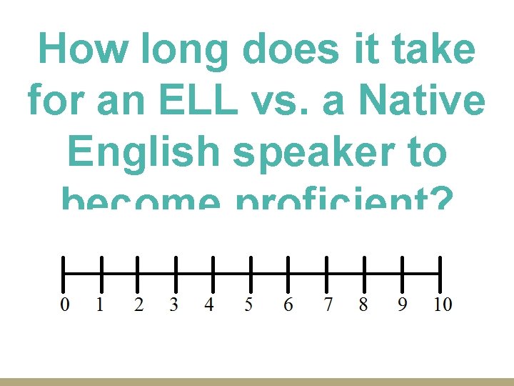 How long does it take for an ELL vs. a Native English speaker to