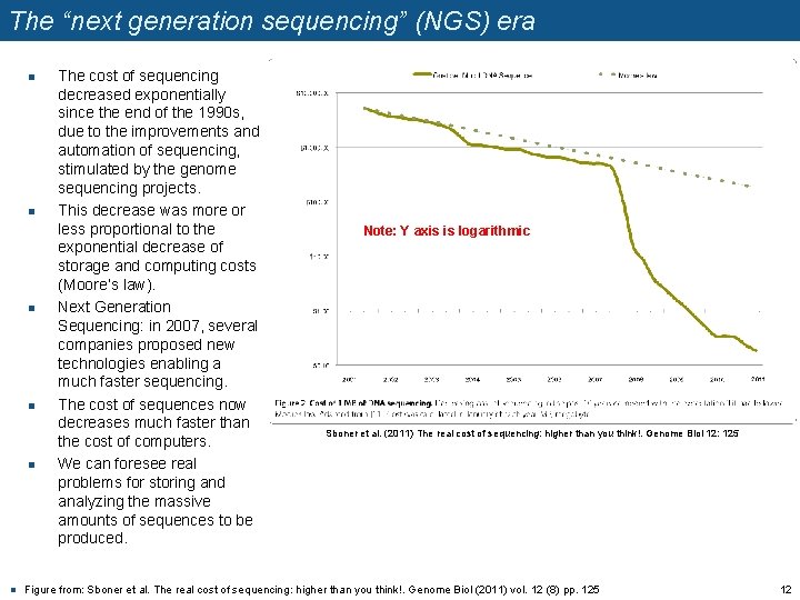 The “next generation sequencing” (NGS) era n n n The cost of sequencing decreased