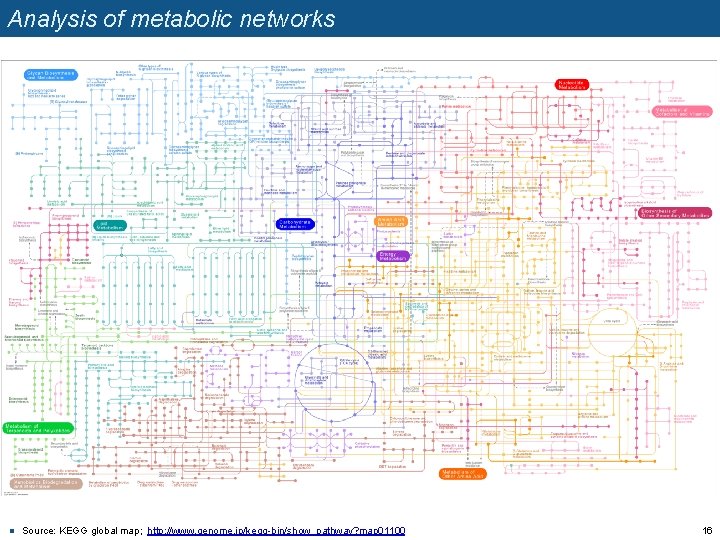 Analysis of metabolic networks n Source: KEGG global map; http: //www. genome. jp/kegg-bin/show_pathway? map