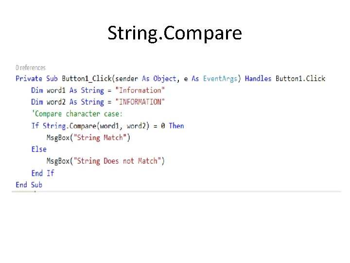 String. Compare String. Compare