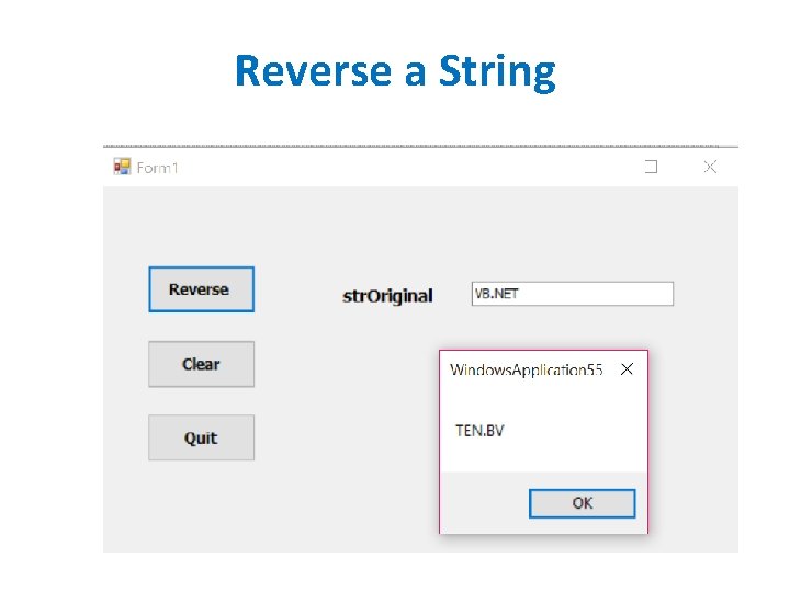 Reverse a String Reverse a String