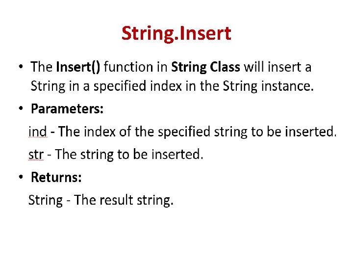 String. Insert String. Insert