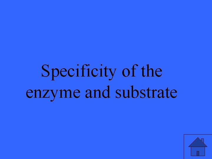 Specificity of the enzyme and substrate 43 