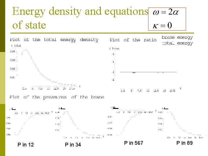 Energy density and equations of state P in 12 P in 34 P in