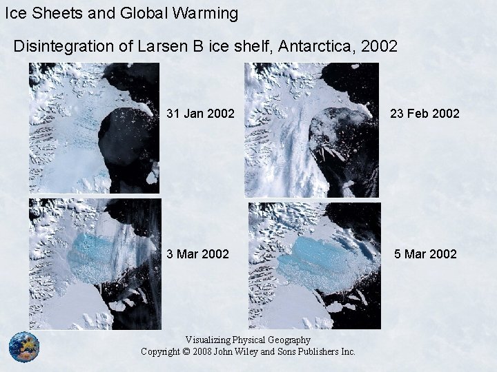 Ice Sheets and Global Warming Disintegration of Larsen B ice shelf, Antarctica, 2002 31