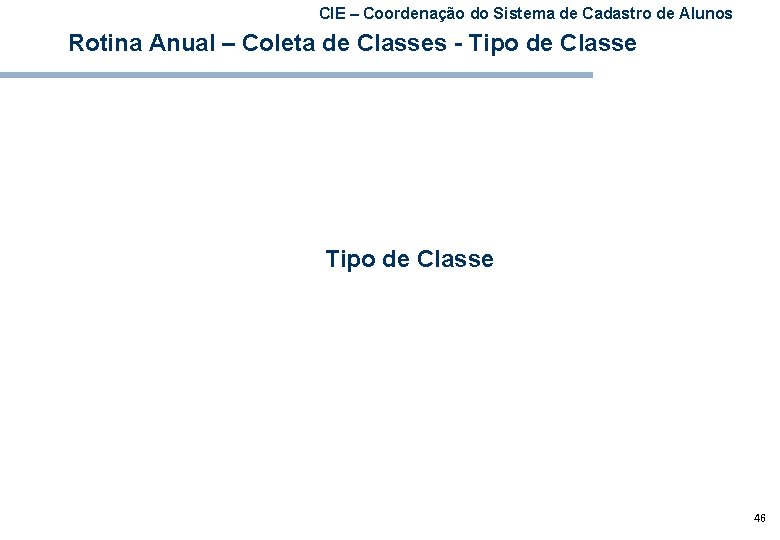 CIE – Coordenação do Sistema de Cadastro de Alunos Rotina Anual – Coleta de