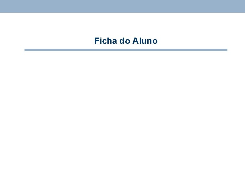 Ficha do Aluno 