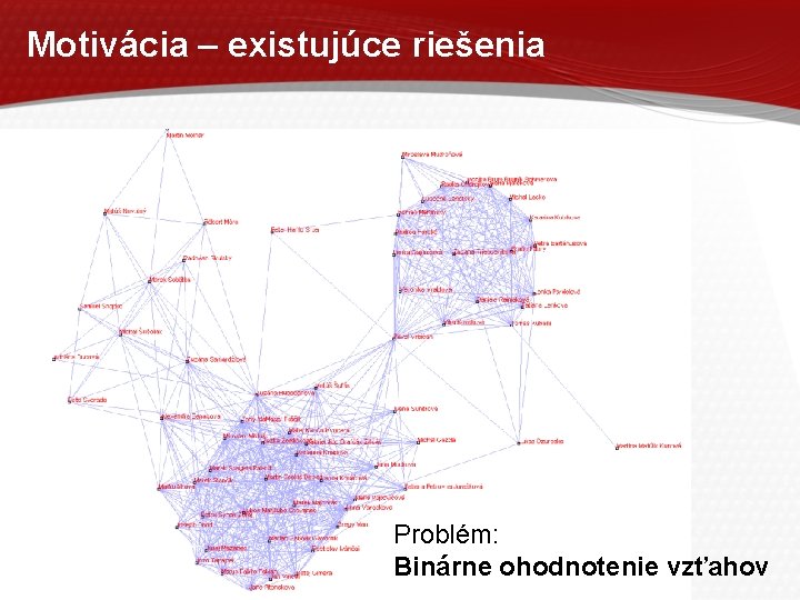 Motivácia – existujúce riešenia Page 3 Problém: Binárne ohodnotenie vzťahov 