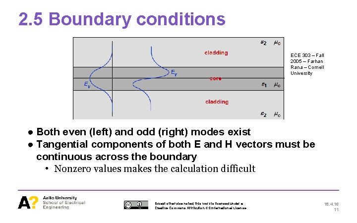 2. 5 Boundary conditions ECE 303 – Fall 2005 – Farhan Rana – Cornell