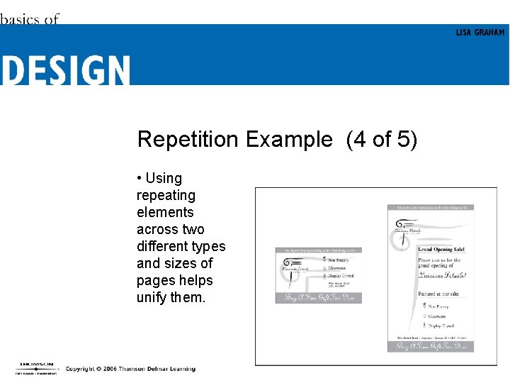 Repetition Example (4 of 5) • Using repeating elements across two different types and