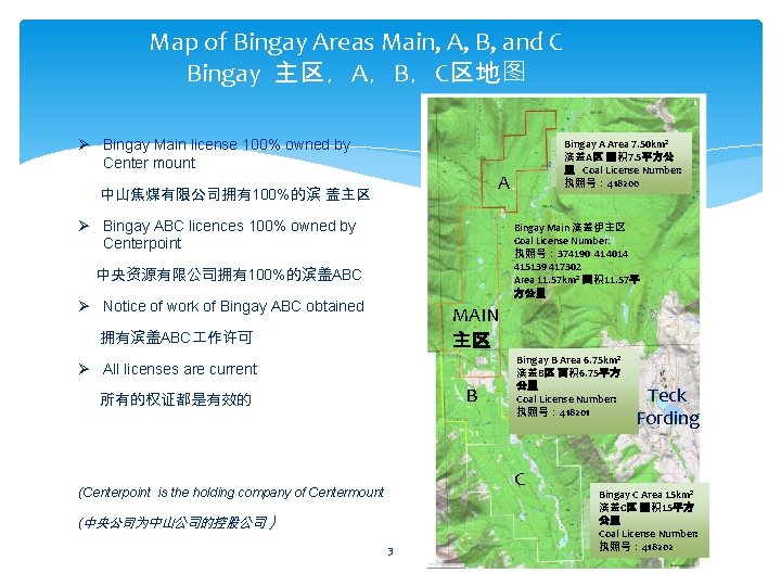 Map of Bingay Areas Main, A, B, and C Bingay 主区，A，B，C区地图 Ø Bingay Main