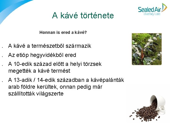 A kávé története Honnan is ered a kávé? o A kávé a természetből származik