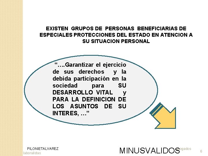 EXISTEN GRUPOS DE PERSONAS BENEFICIARIAS DE ESPECIALES PROTECCIONES DEL ESTADO EN ATENCION A SU