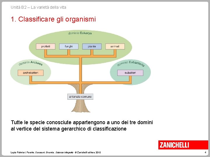 Unità B 2 – La varietà della vita 1. Classificare gli organismi Tutte le