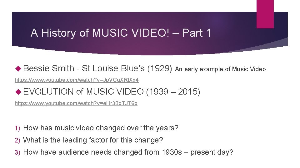 A History of MUSIC VIDEO! – Part 1 Bessie Smith - St Louise Blue’s