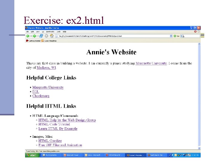 Exercise: ex 2. html 