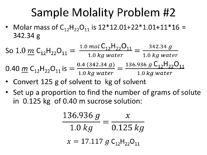Sample Molality Problem #2 • 