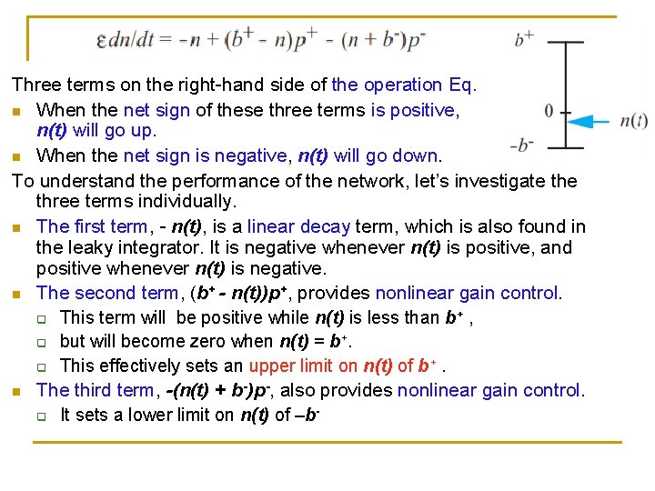 Three terms on the right-hand side of the operation Eq. n When the net