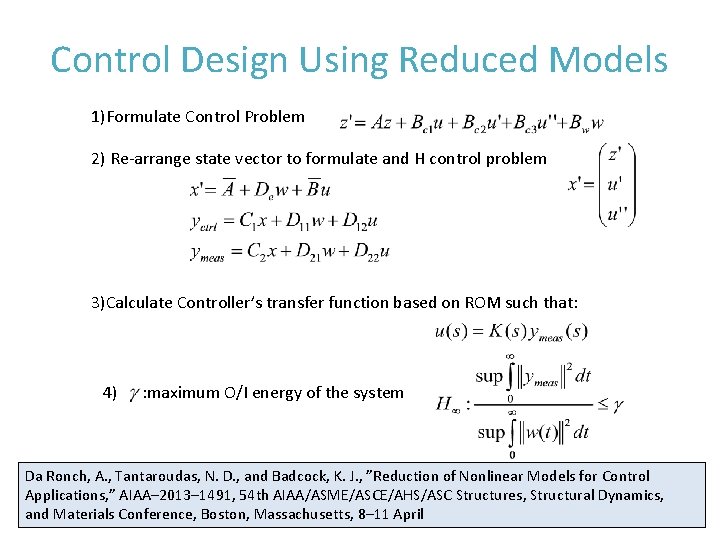 Model Order Reduction and Control of Flexible Aircraft