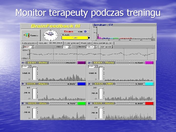 Monitor terapeuty podczas treningu 