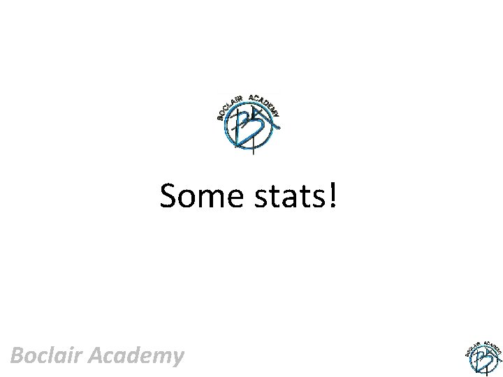 Some stats! Boclair Academy 