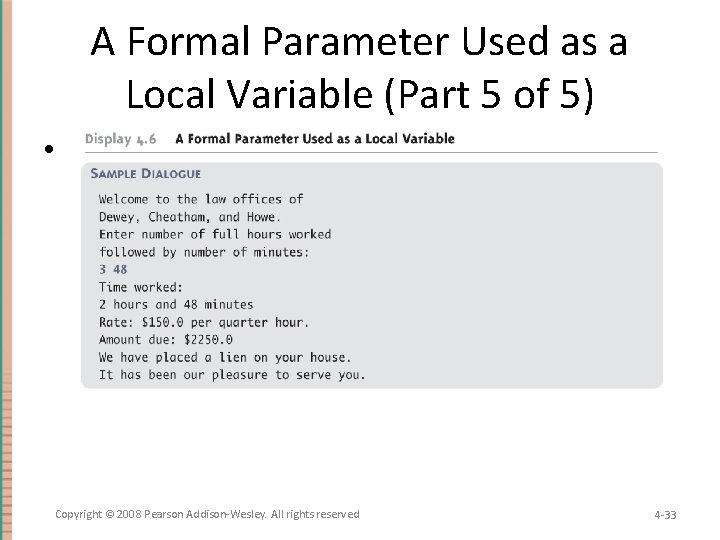 A Formal Parameter Used as a Local Variable (Part 5 of 5) • th.