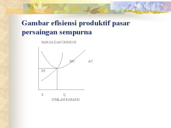 Gambar efisiensi produktif pasar persaingan sempurna HARGA DAN ONGKOS MC P 0 0 Q