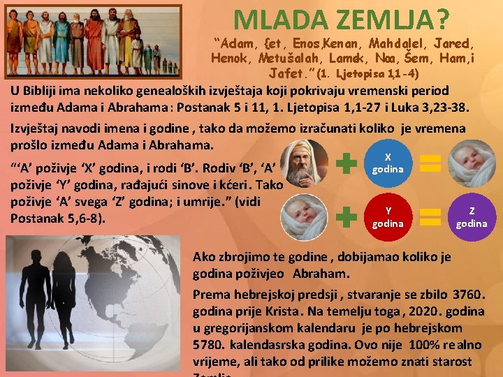 MLADA ZEMLJA? “Adam, {et, Enos, Kenan, Mahalalel, Jared, Henok, Metušalah, Lamek, Noa, Šem, Ham,