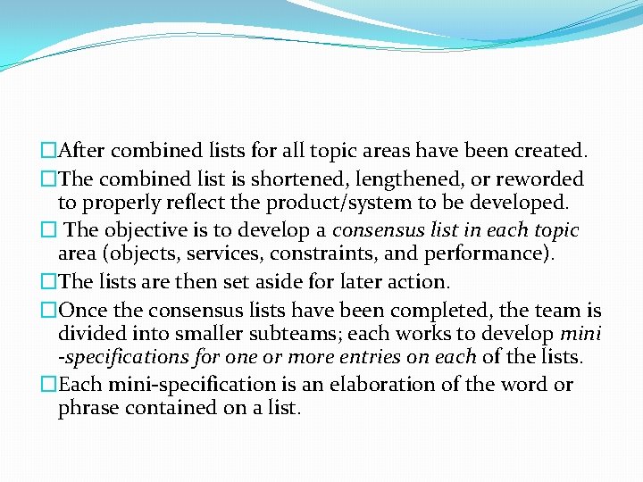 �After combined lists for all topic areas have been created. �The combined list is �After combined lists for all topic areas have been created. �The combined list is