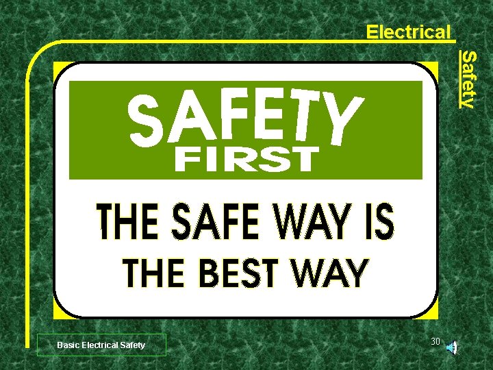 Electrical Safety Basic Electrical Safety 30 